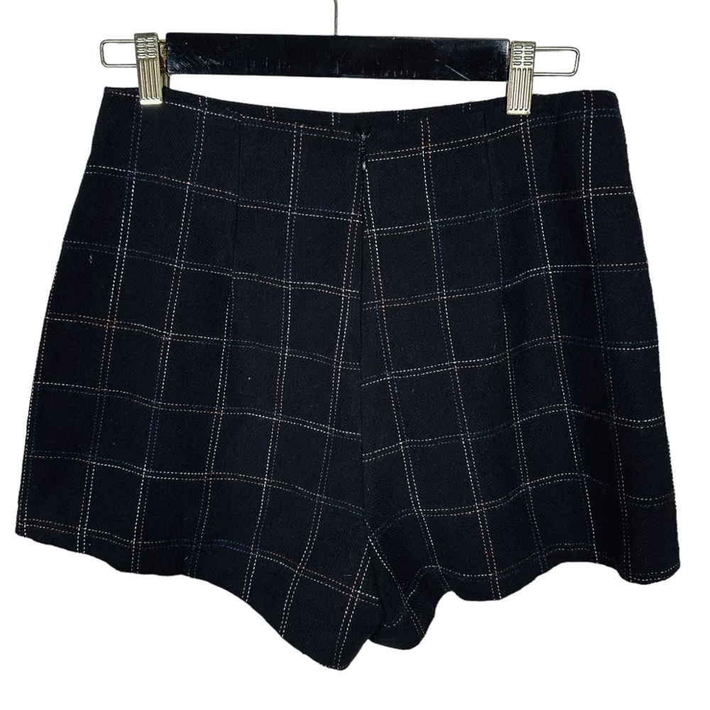 Lush High Waist Black Checkered Button Short - image 2